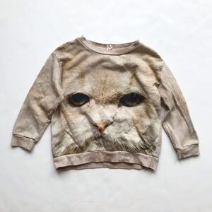 Popupshop cat face sweatshirt EUC 2-3Y